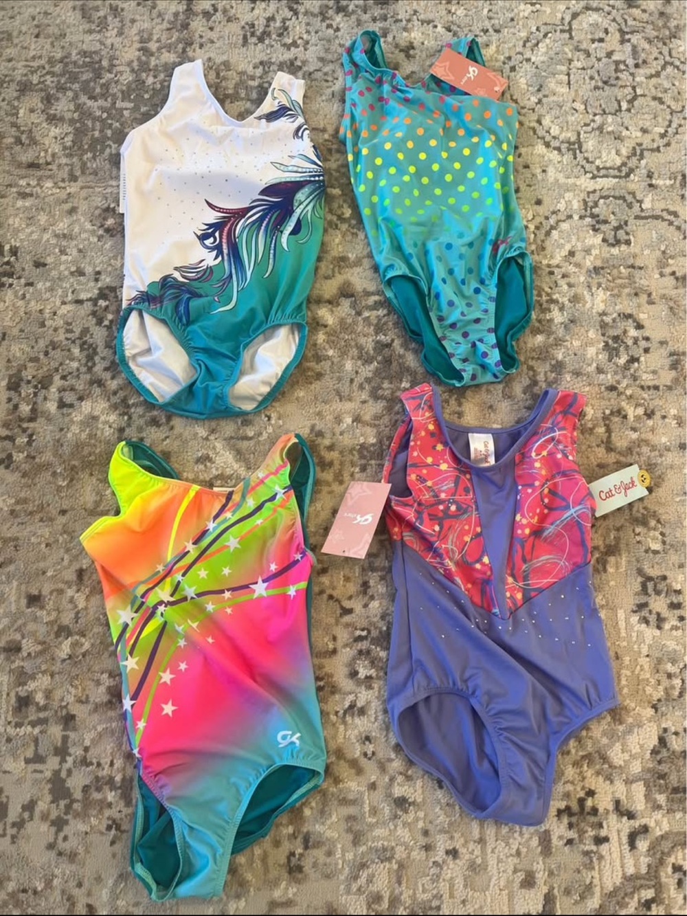 NWT Girls' Colorful Gymnastics Leotard Bundle - Picture 1 of 2
